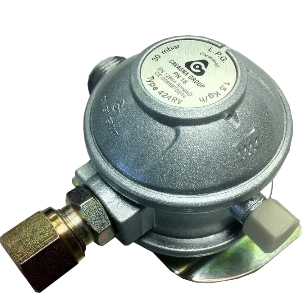 Cavagna 30mbar Gas Regulator with 90° Angled 10mm Outlet
