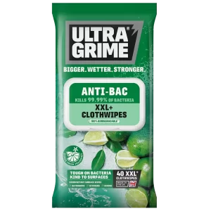 Ultra Grime Anti-Bac 40 XXL Wipes (order in multiples of 6)