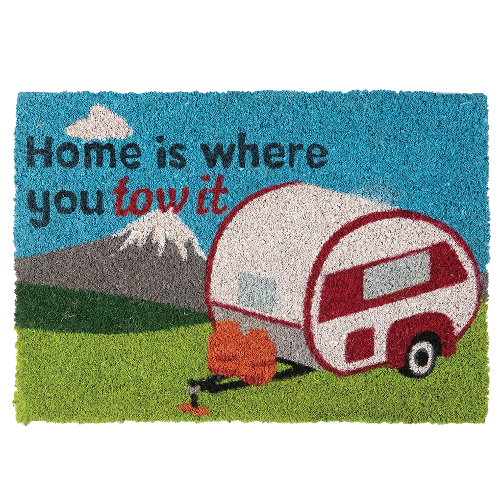 Heavy Duty Coir Home Is Where You Tow It Mat - Caravan - Image 2