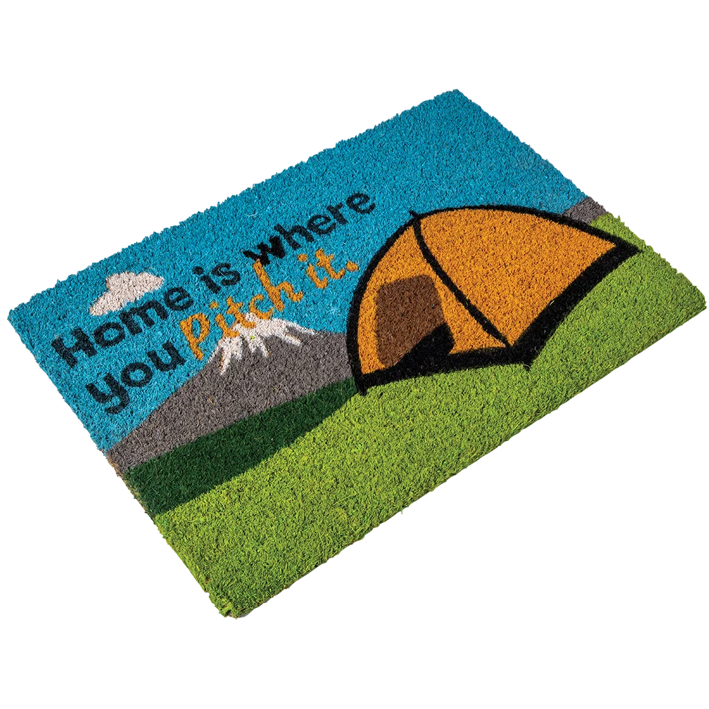 Heavy duty coir Home is where you pitch it (tent) mat
