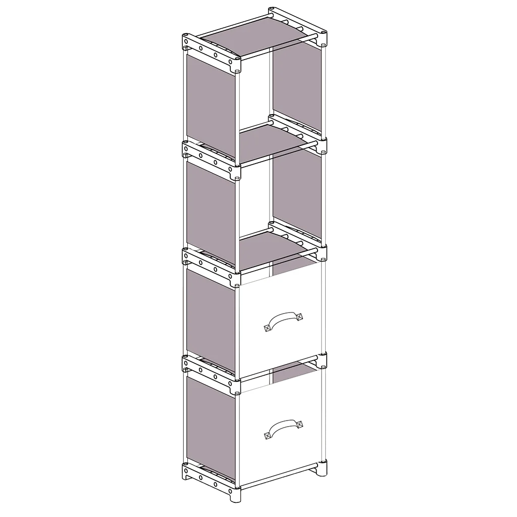 Quest Pack Away Shelf Unit With 2 x Storage Boxes - Image 4