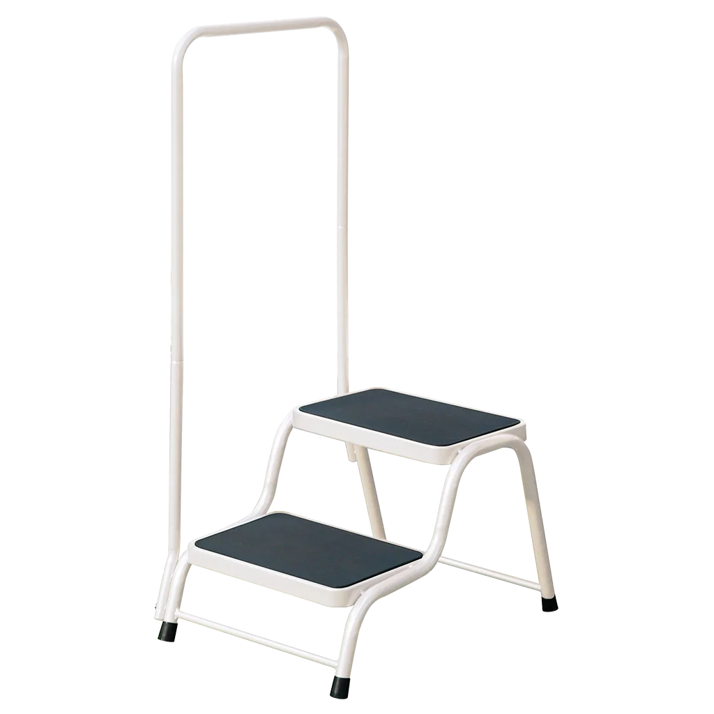 Quest White Double Step With Handrail (order in multiples of 6)