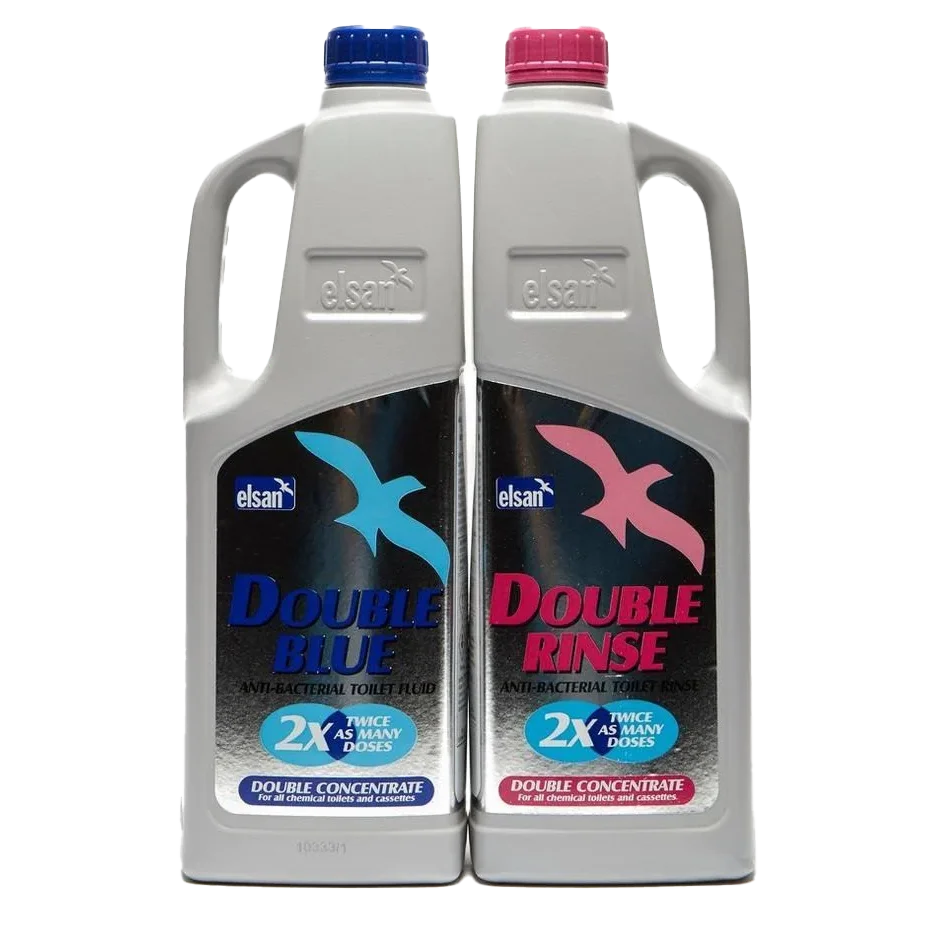 Elsan Double Concentrated Blue & Double Rinse 2L Twin Pack (1 box = Qty 4)