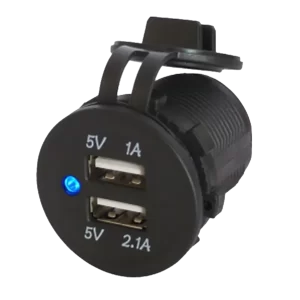 Twin USB with flap