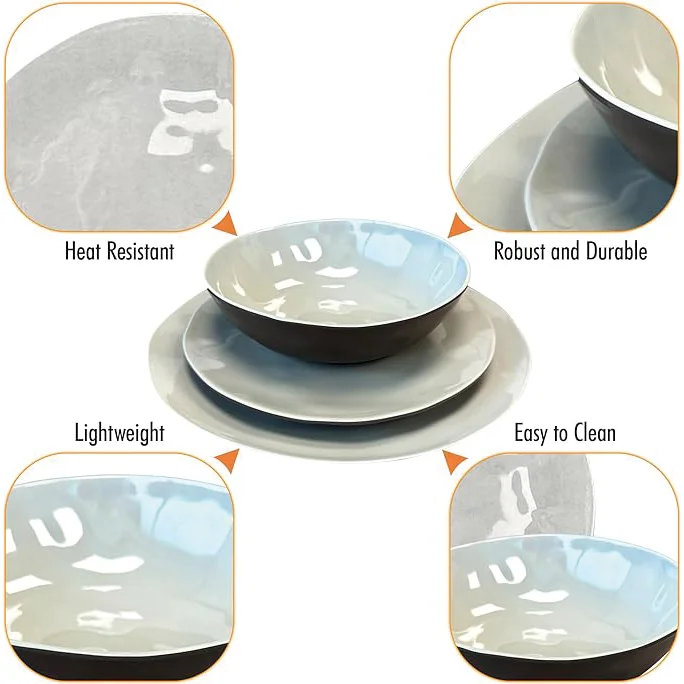 Liberty Capri 12 Piece Melamine Dinner Set - Image 5