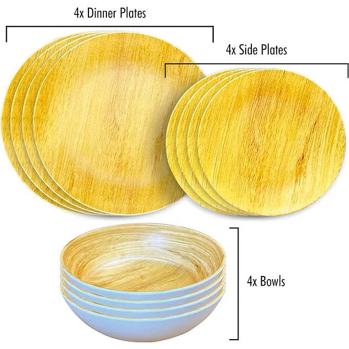 Liberty Sardinia 12 Piece Melamine Dinner Set - Image 4