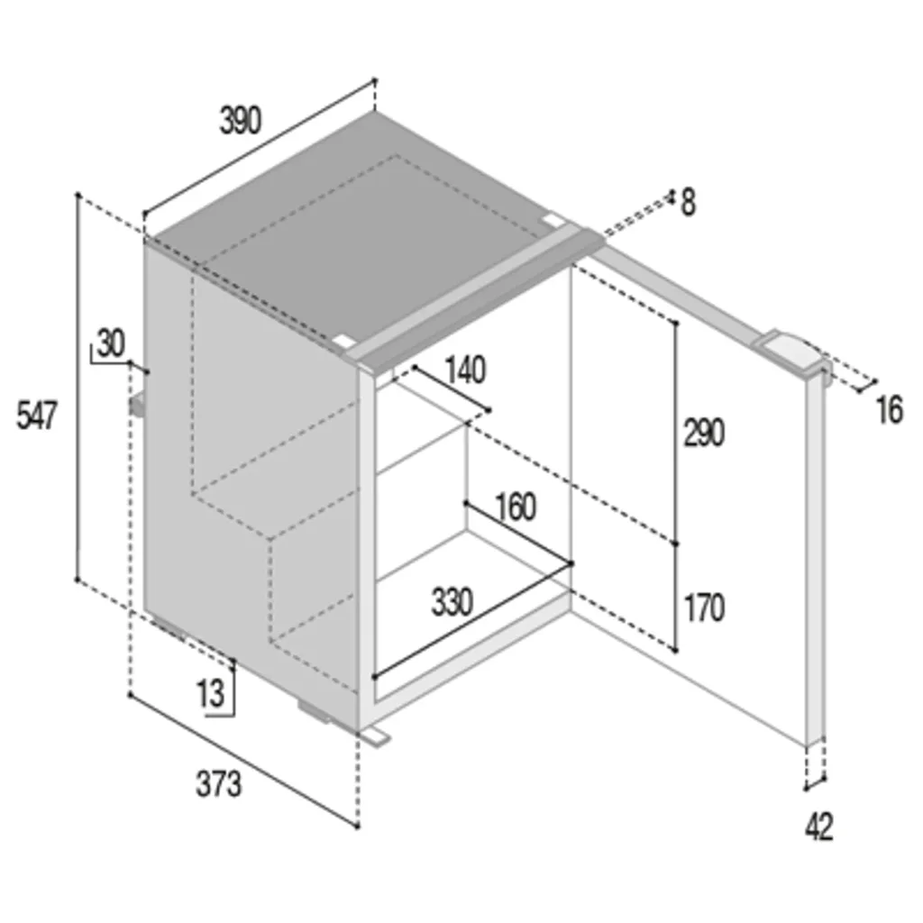 VitriFrigo C39i 39L Grey Fridge 12/24 Air Lock Catch - Image 3