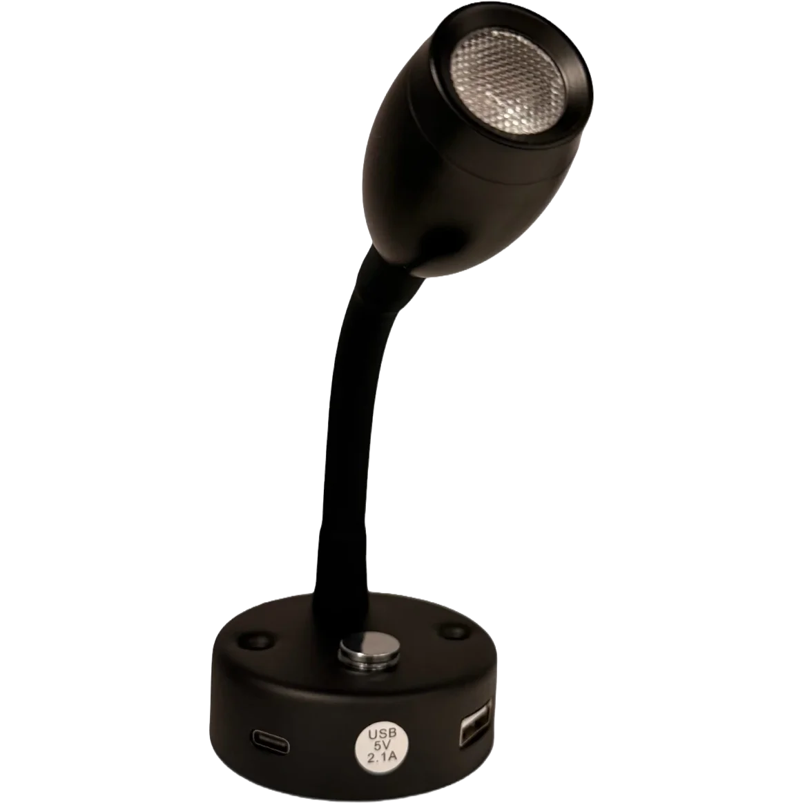 Luxlite 12V Matt Black LED Flexible Reading Light with USB & USB-C