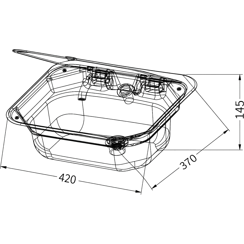 Liberty Max Black Sink With Soft Close Lid - Image 2