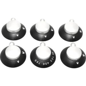 Thetford Oven & Grill/Hob Knob Kit Black & Satin (6 Pack)