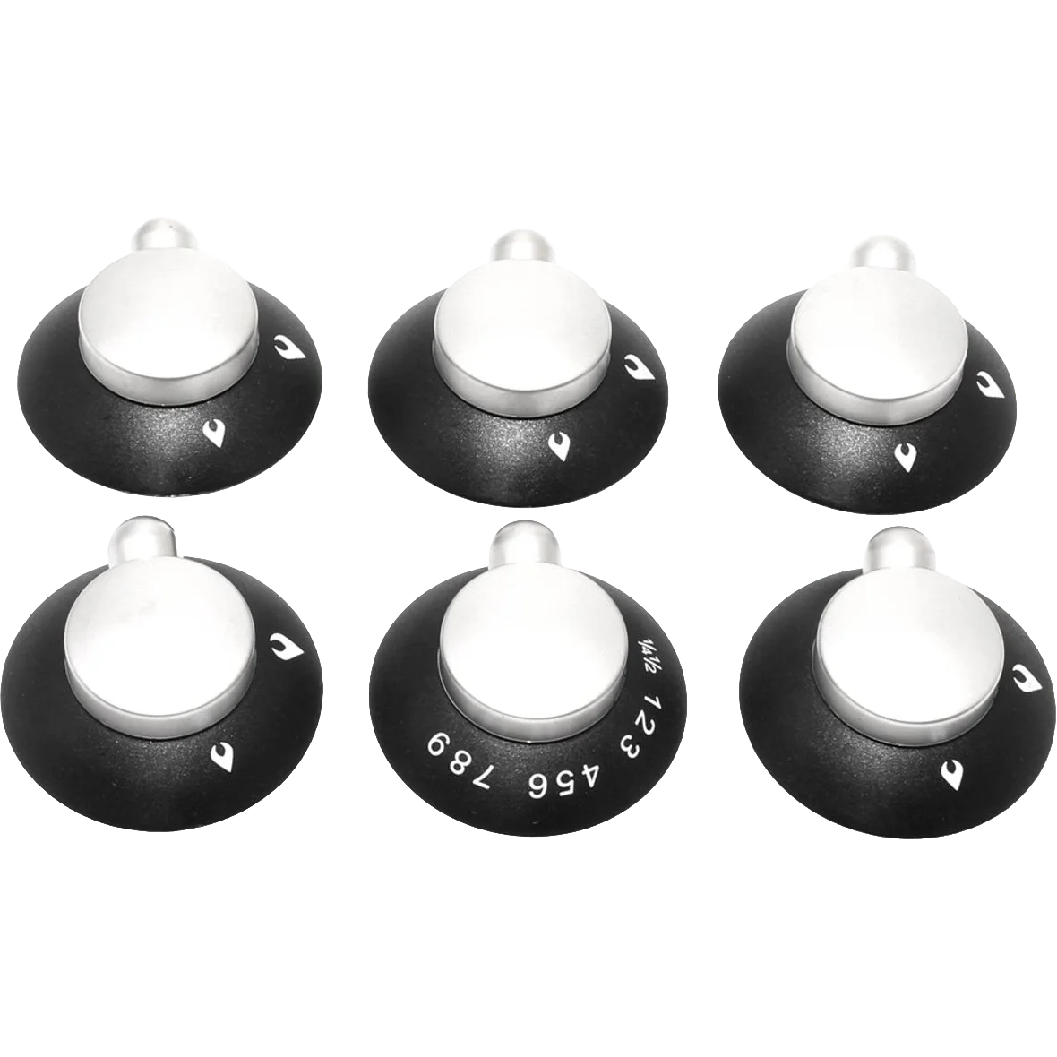 Thetford Oven & Grill/Hob Knob Kit Black & Satin (6 Pack)