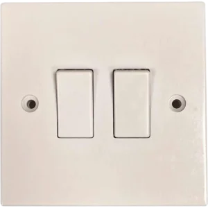 Square Edged Souble 2 Way Switch White