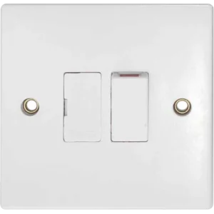 Sqare Edged 3Amp Switched Fused Spur White