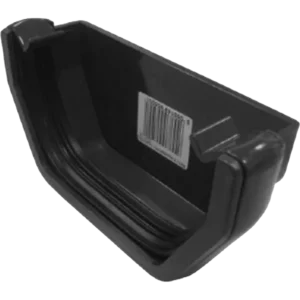 Square Line Guttering Stop End Black