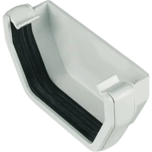 Square Line Guttering Stop End White