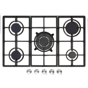 Amica 70cm Five Burner Gas Hob - Stainless Steel