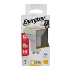 Energizer LED GU10 345lm 3.6W 3,000K (Warm White), Box of 1