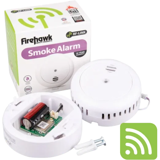 Firehawk FHB10-RF RF Link Optical Smoke Alarm 10 Year Battery