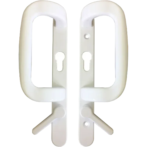 UPVC Inline Patio Door Handle Fuhr Locking White