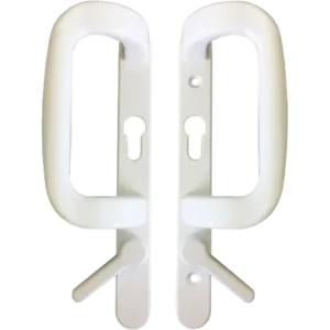 UPVC Inline Patio Door Handle Fuhr Locking  White