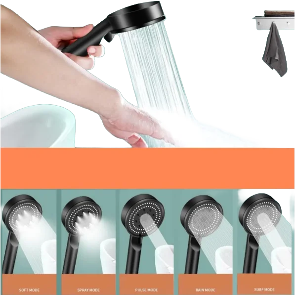 Multi Mode Black Shower Head - Image 2