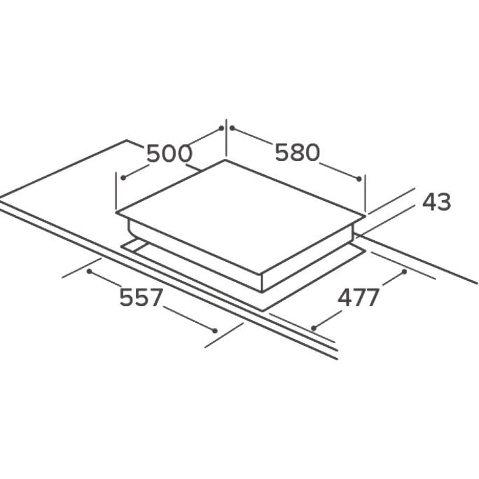CDA 58cm 4 Burner Gas Hob - Stainless Steel - Image 2
