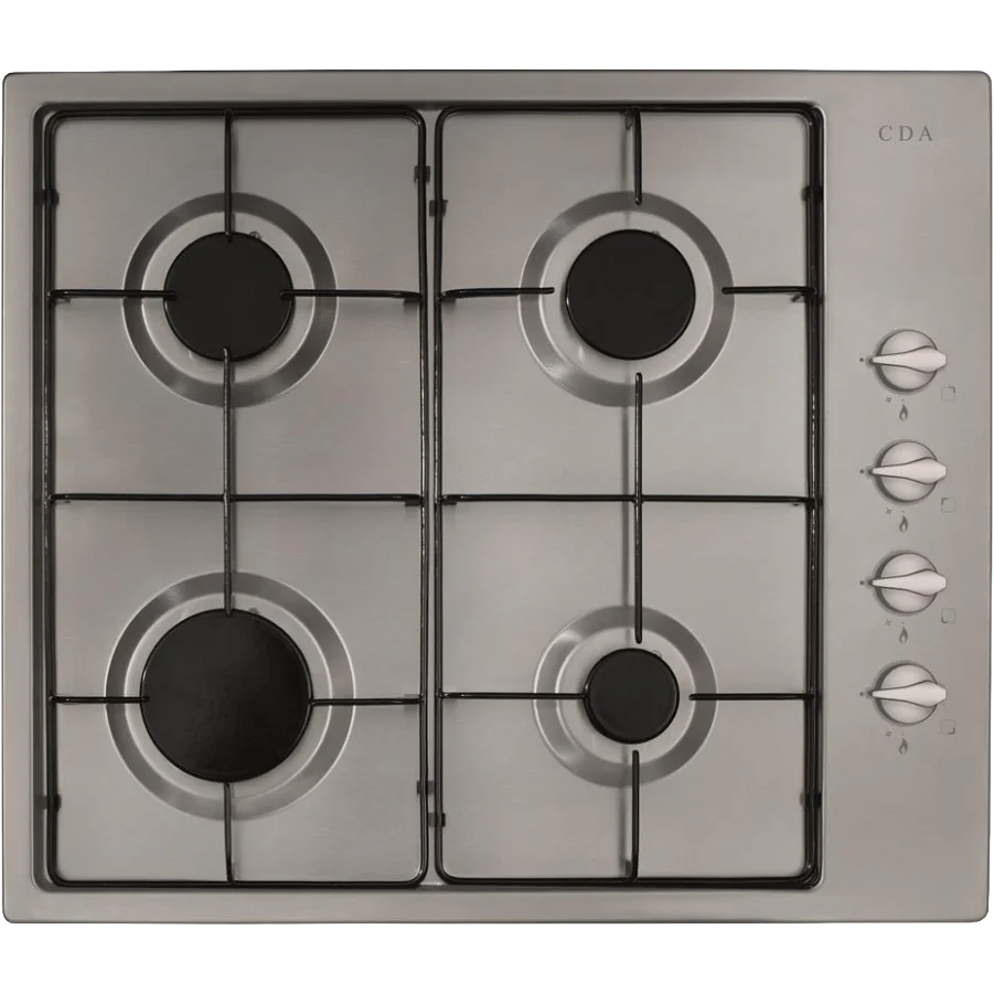 CDA 58cm 4 Burner Gas Hob - Stainless Steel