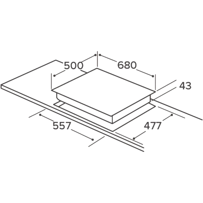 CDA 70cm 5 Burner Gas Hob with Wok Burner - Stainless Steel - Image 2