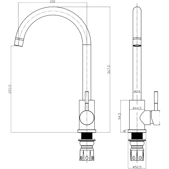 Manhattan Kitchen Tap - Black - Image 3