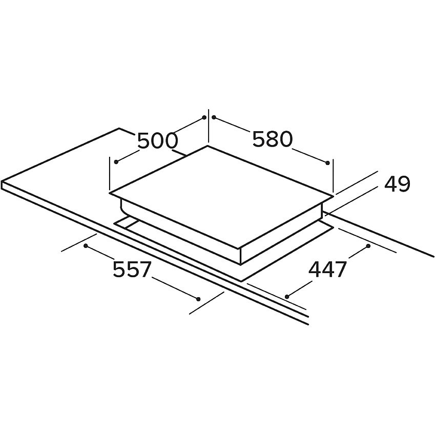 Matrix 60cm 4 Burner Gas Hob- Stainless Steel - Image 2