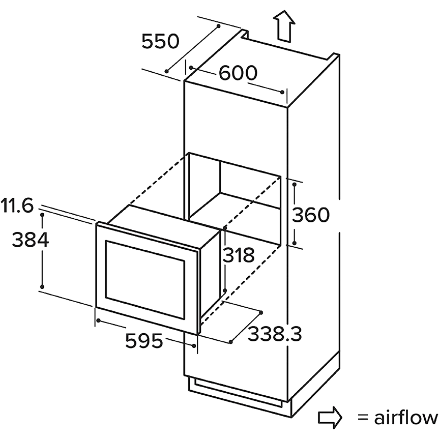 Matrix 20L Integrated Microwave - Black - Image 2