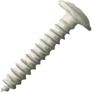 White Flange Head Panel Head Screw 1" Pack of 100