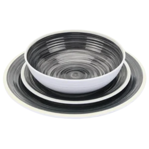 Quest Elite rPET 12 Piece Dinner Set - Stone Effect Green
