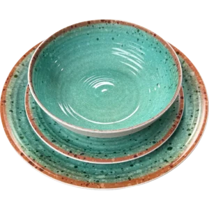 Quest Elite rPET 12 Piece Dinner Set - Stone Effect Green