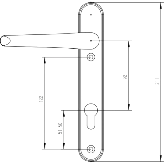 Stanway UPVC Door Handle Black - Image 2