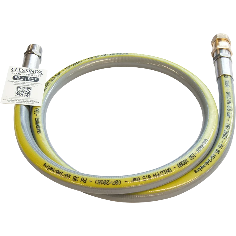 Clesse Stainless Hose Assembly 1.2M 1/2" x 15mm