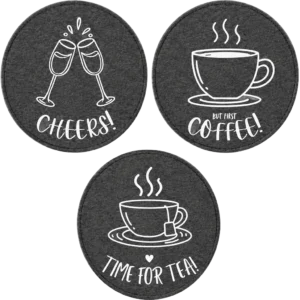 Liberty Non Slip Round Cup Mats - Cheers (2 Pack)