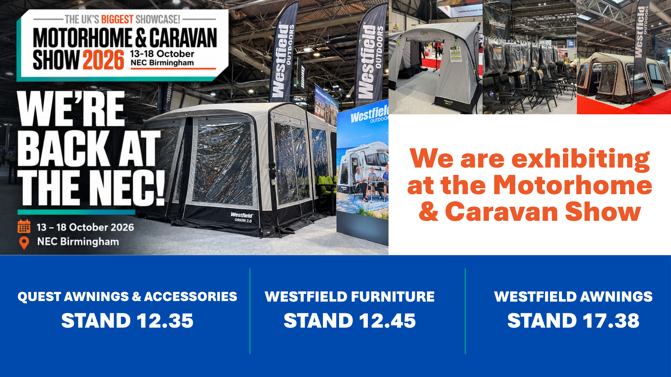 We are exhibiting at the Motorhome & Caravan Show